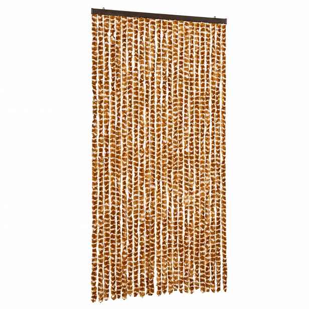 vidaXL Závěs proti hmyzu okrový a bílý 100 x 200 cm žinylka