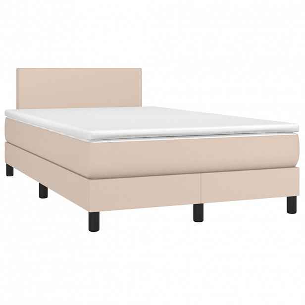 vidaXL Box spring postel s matrací cappuccino 120x190 cm umělá kůže
