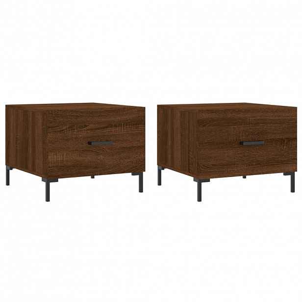 vidaXL Konferenční stolky 2 ks hnědý dub 50x50x40 cm kompozitní dřevo