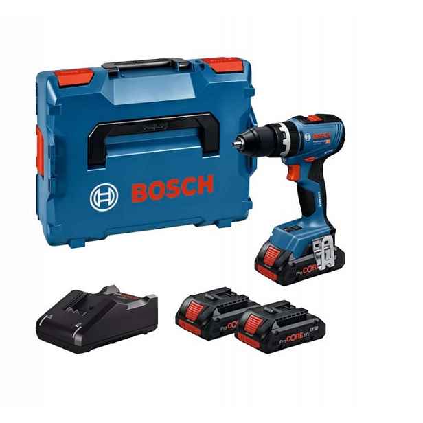 Bosch - 18V AKU vrtačka s příklepem, 2x aku 4,0 Ah ProCORE, nabíječka 06019N3306