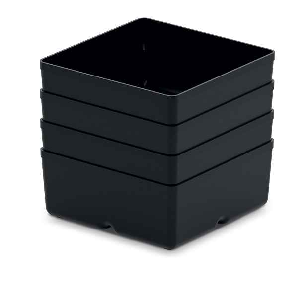 Prosperplast Sada úložných boxů 4 ks UNITEX 11 x 11 x 11,2 cm černá