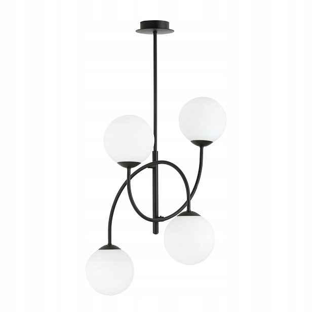 Závěsná lampa Emibig Archi 4-bodová, černobílá, Ø40 cm, E14