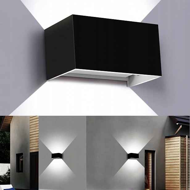 24W Led venkovní nástěnné svítidlo Černé, Čtvercové, Nahoru A Dolů, Nástěnná Lampa