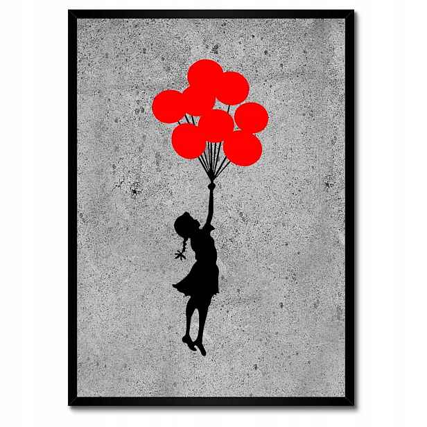 Plakáty v rámu 50x70 Banksy Dívka Balóny