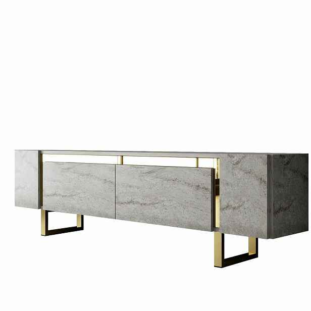 Televizní stolek Yildiz Travertine and Gold