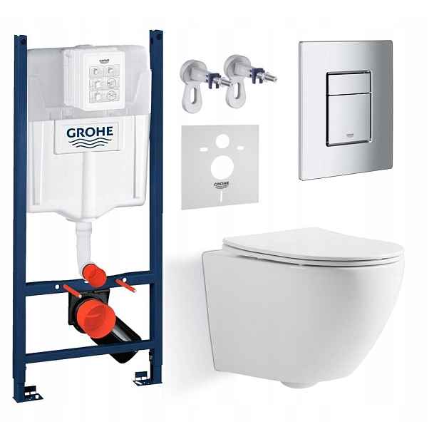 Wc sada Grohe s mísou Imprese Blatna a tlačítkem chrom mat Fresh