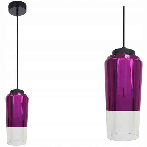 Stylová stropní závěsná lampa 1X60W E27 fialová