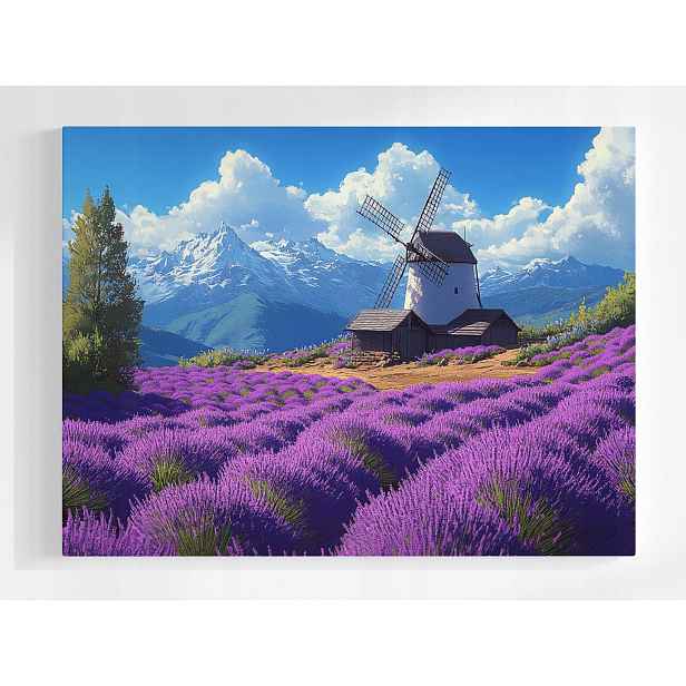 Plakát Krajina Hory Pole Levandule Ventilátor 100x75