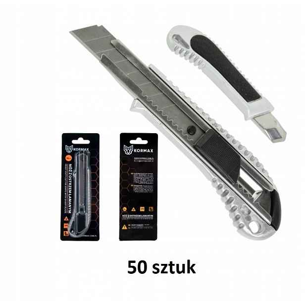 Set nůž kovový 18 mm tapetovací Kormax 50 kusů
