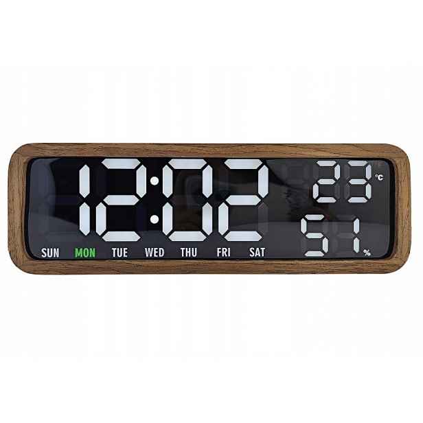Čitelný Led Budík S Teploměrem A Vlhkoměrem Karlsson KA6145DW Alarm