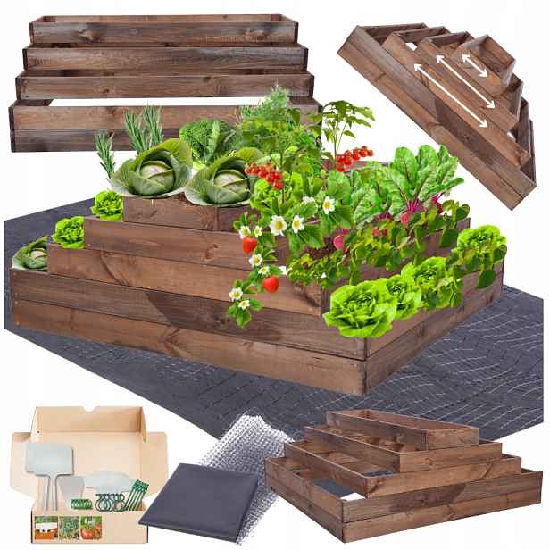 Kaskádová skříň nastavitelná zeleninový záhon pařeniště impregnace 45x120x100
