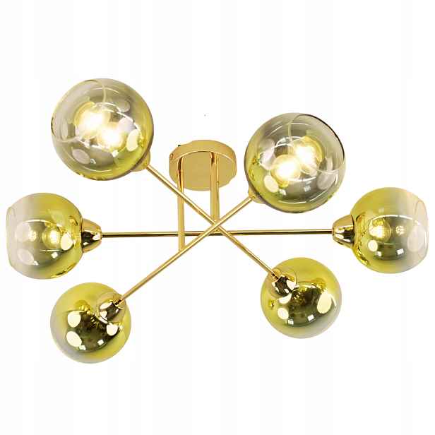 Závěsná Lampa Stropní Lustr Kule zlatá Moderní Led mléčná stropní svítidlo