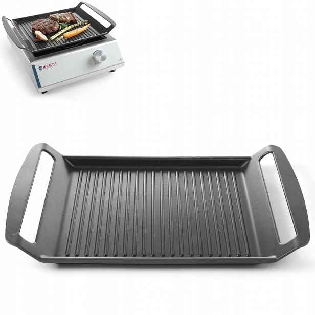 Grilovací deska ryhovaná pro indukci Teflon Hendi 629130 39 x 26 cm