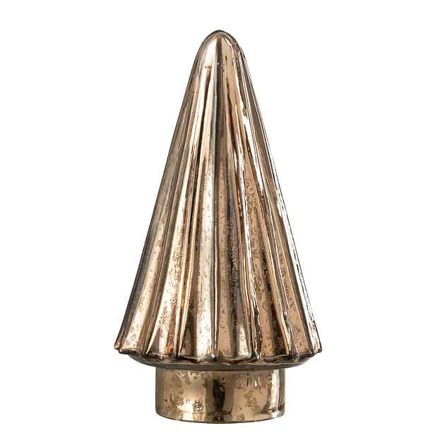 Hnědý svítící skleněný stromek Tree Led - Ø 10*19cm J-Line by Jolipa