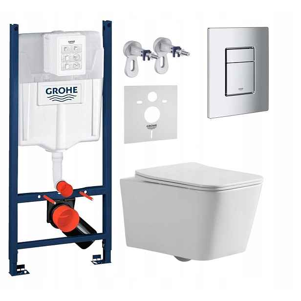 Sada Wc Rám Grohe Rapid s mísou Wc Tornado Bilovec a tlačítkem chrom
