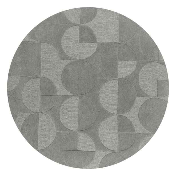 Šedý vlněný kulatý koberec ø 160 cm Gigi - Flair Rugs