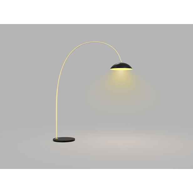 Stojací lampa Rosskoff v moderním stylu, černá se zlatým akcentem