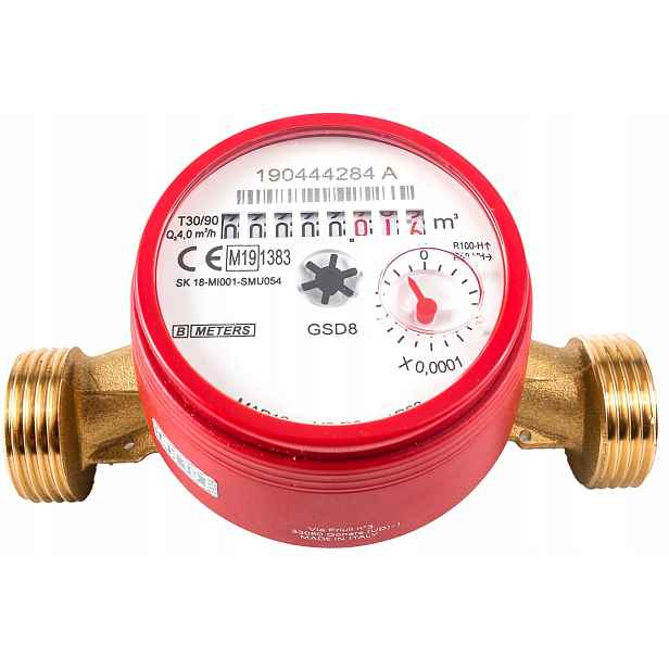 Vodoměr na teplou vodu Bmeters GSD8 Q3=4,0 DN20