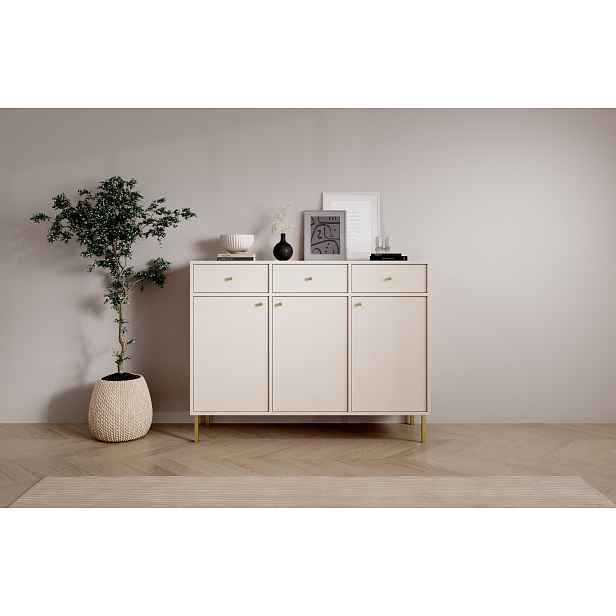Minimalistická komoda DENRA - béžová