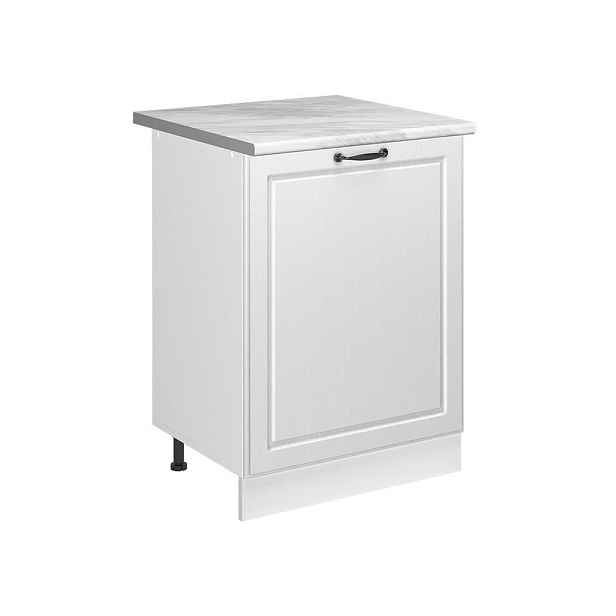 Vicco SPODNÍ SKŘÍŇKA KUCHYŇSKÉ LINKY R-Line, Bílý venkovský dům/Bílá, 60 cm s 1 dveřmi pracovná doska Mramor