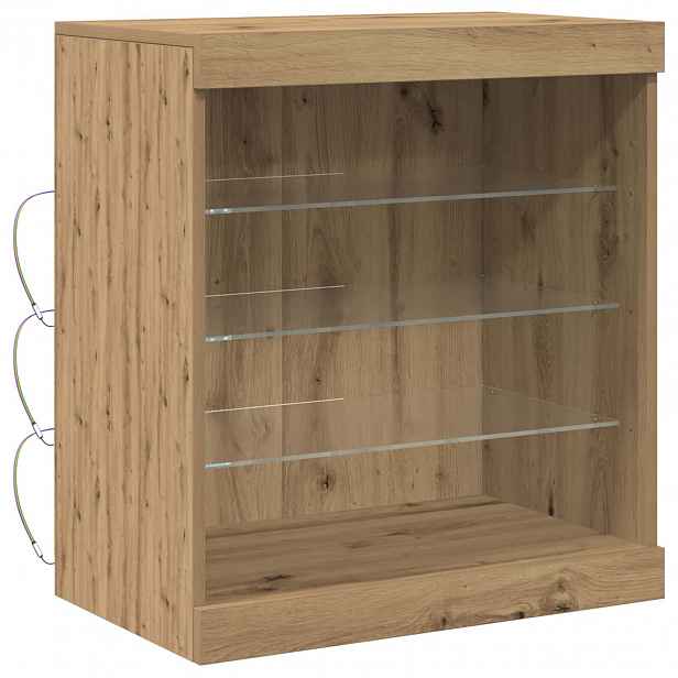 vidaXL LED komoda Artisanový dub 60,5 x 37 x 67 cm Kompozitní dřevo