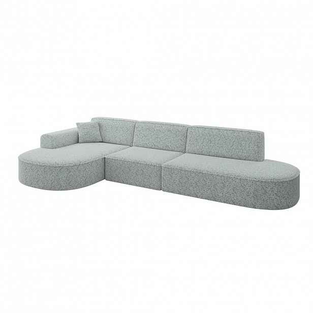 ALTDECOR ROHOVÁ SEDACÍ SOUPRAVA s otomanem vlevo MARI-L2 – 328 x 171 x 79 cm, zelená látka