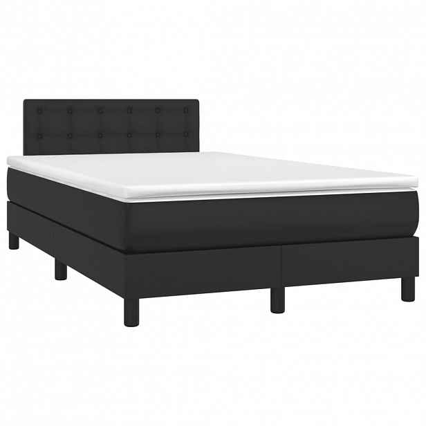 vidaXL Box spring postel s matrací černá 120x190 cm umělá kůže