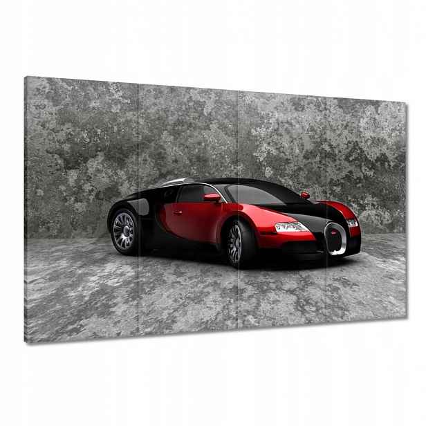 Obrazy 120x80 Bugatti Veyron Červená