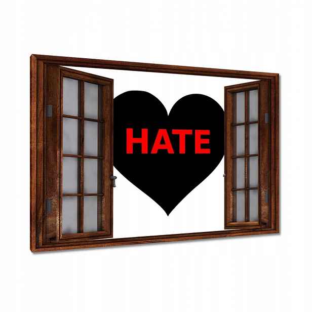 Obrazy 120x80 Černé srdíčko Hate