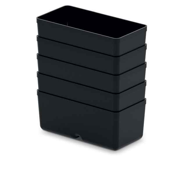 Prosperplast Sada úložných boxů 5 ks UNITEX 11 x 5,5 x 13,2 cm černá