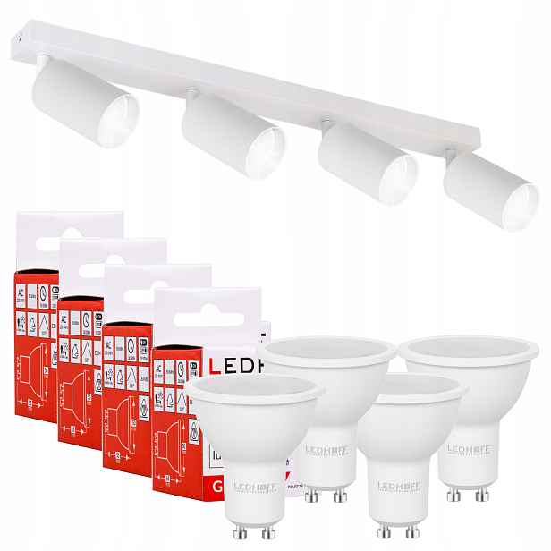 Stropní svítidlo halogenová nástěnná lampa Led reflektor bílá žárovka x4