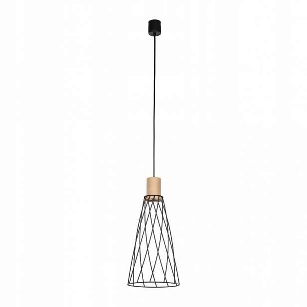 Závěsná lampa Modesto Wood černá borovice 1xGU10 19 cm Stylové Osvětlení