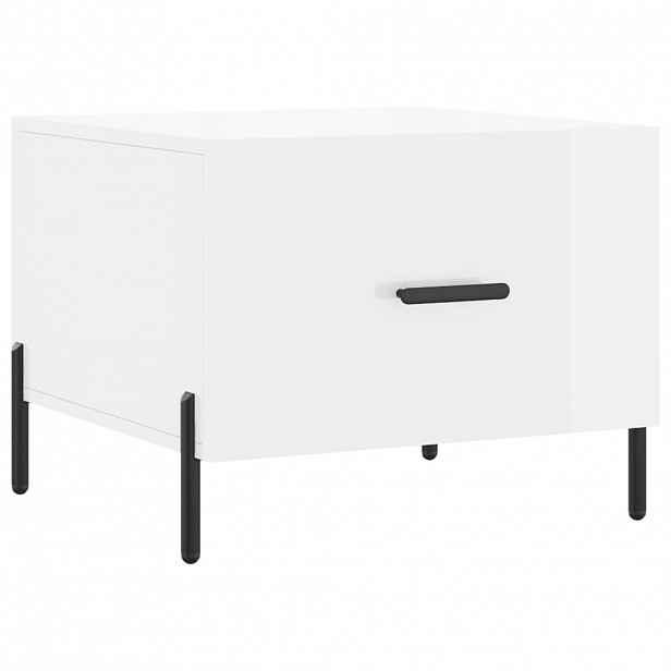 vidaXL Konferenční stolek lesklý bílý 50 x 50 x 40 cm kompozitní dřevo