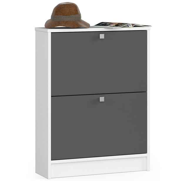 Ak furniture Botník Marienne 60 cm bílý/grafitový