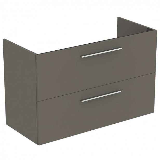 Ideal Standard i.Life A - Skříňka pod umyvadlo, 100x44x63 cm, 2 zásuvky, šedý matný křemen T5257NG