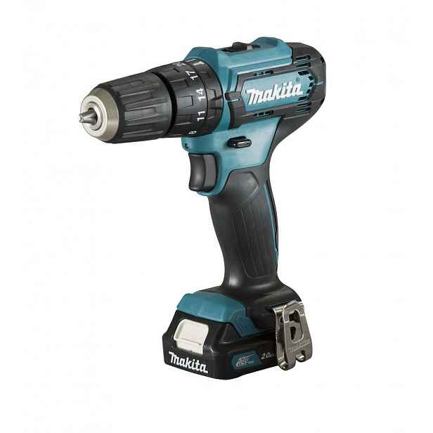 Makita - 12V AKU vrtačka s příklepem, 2x aku 2,0 Ah CXT, nabíječka HP333DSAE