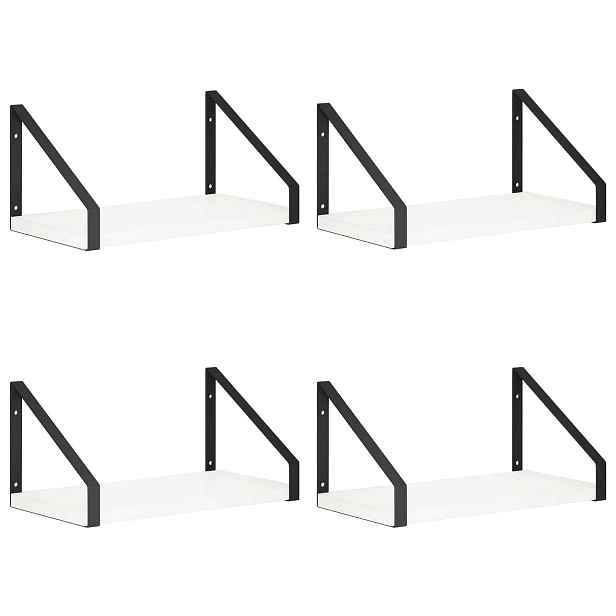 vidaXL Nástěnné poličky 4 ks Bílá 30 x 16 x 15,5 cm