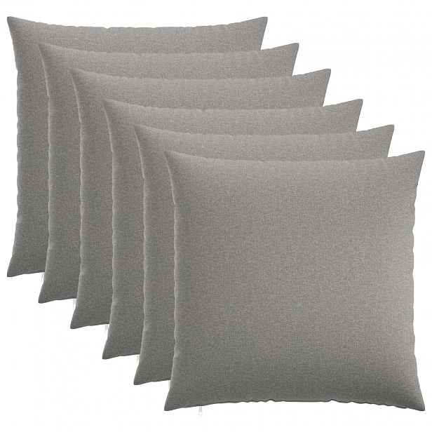 vidaXL Povlak na polštář 6 ks HEERLEN Oblačno šedá 80 x 80 cm Textil