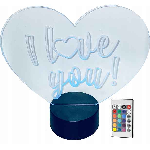 Osvětlené srdce Valentýna Ily, 16 barev Usb