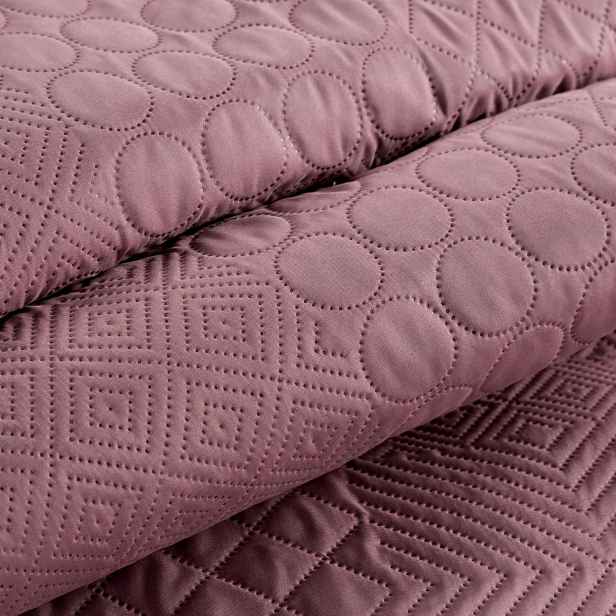 Přehoz na postel BONI/5 170x210 růžový patchwork hrubý prošívaná