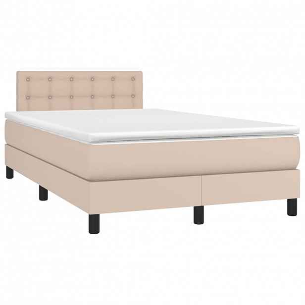 vidaXL Box spring postel s matrací cappuccino 120x190 cm umělá kůže