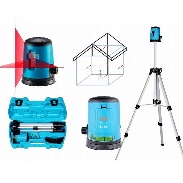 Křížový laser Geo-Fennel EL601 50 m Set se stativem, brýle, kufr