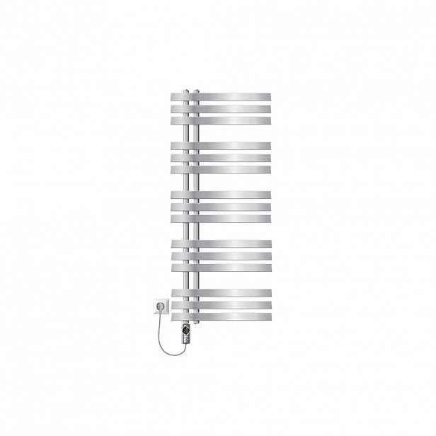 LuxeBath ELEKTRICKÝ koupelnový radiátor Iron EM 500 x 1200 mm, chromový, s topným tělesem 900 W, digitální