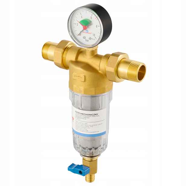 Mechanický Samočistící Vodní Filtr S Oplachováním 3/4" DN20 S Manometrem