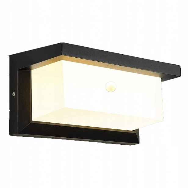 Černá zahradní nástěnná lampa s integrovaným Led zdrojem pro osvětlení