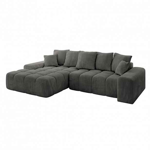 ALTDECOR ROHOVÁ SEDACÍ SOUPRAVA s otomanem vlevo ENSI-L - 267x164x69 cm antracitová