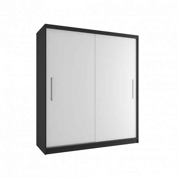 B BELINI GROUP POSUVNÁ SKŘÍŇ Verona SI, Černá/Bílá Mat, 158 cm