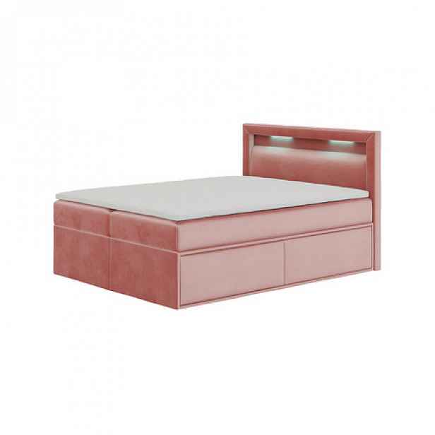 Čalouněná postel PRADA rozměr 180x200 cm Lososová