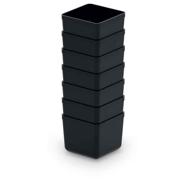 Prosperplast Sada úložných boxů 7 ks UNITEX 5,5 x 5,5 x 16,5 cm černá