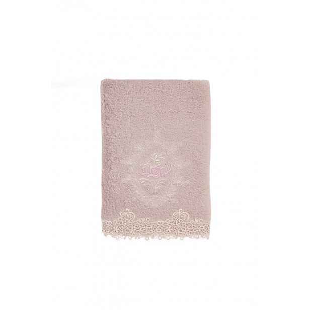 Ručník DESTAN s krajkou 50x100 cm Fialová / Lila